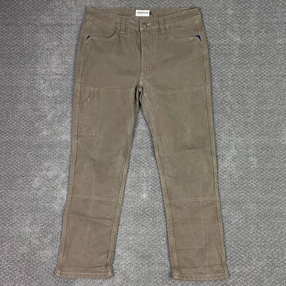 Edgevale Pants Men's 34 x 30 Fits 35 x 29 Brown Double Knee Work Cordura Fabric - Picture 1 of 16